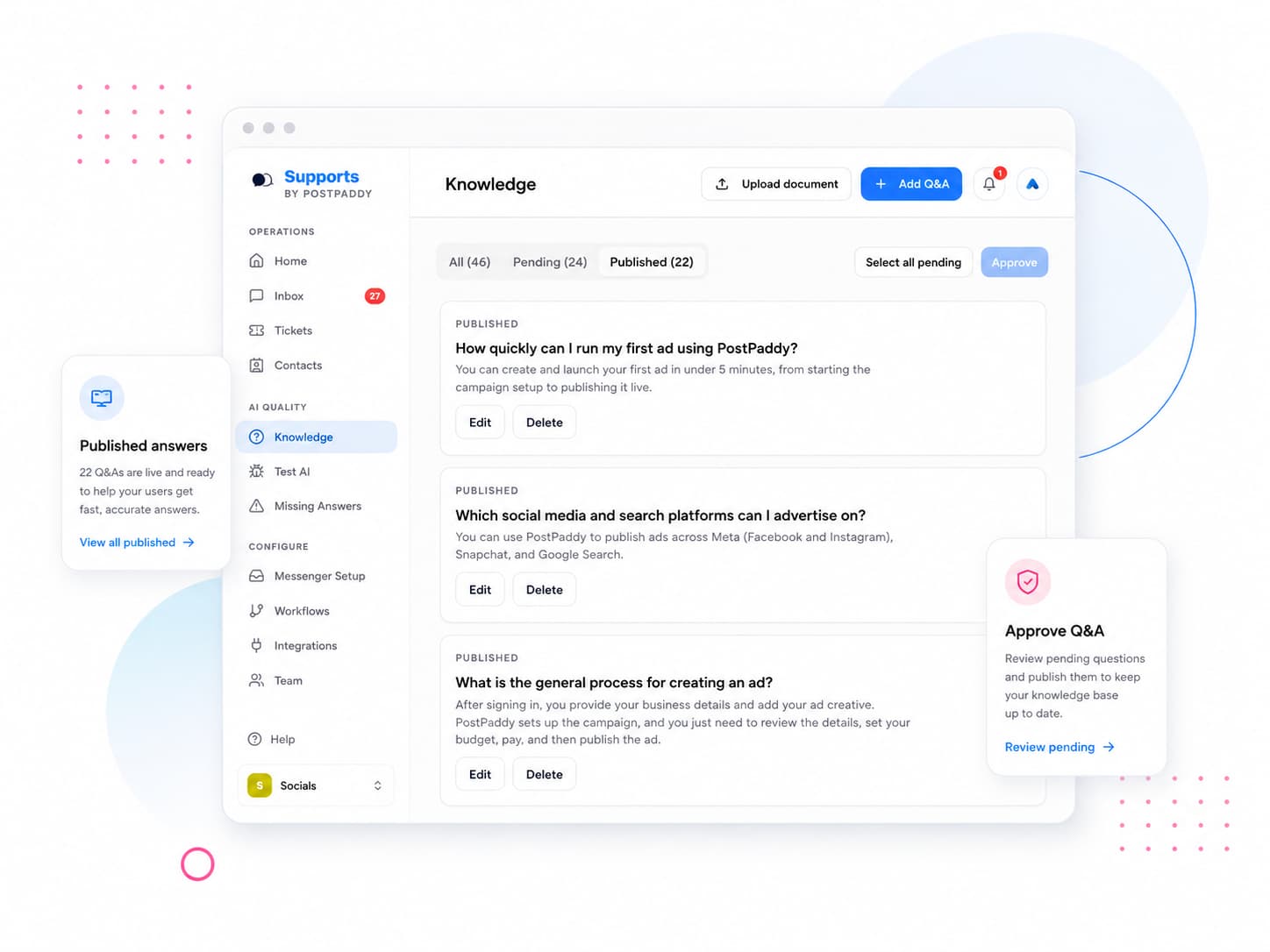 Supports by PostPaddy — AI customer support